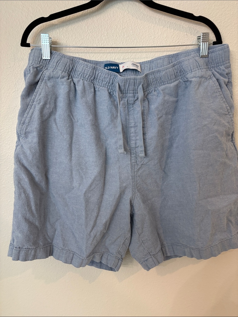 Old Navy Light Blue Linen-Blend Jogger Shorts
